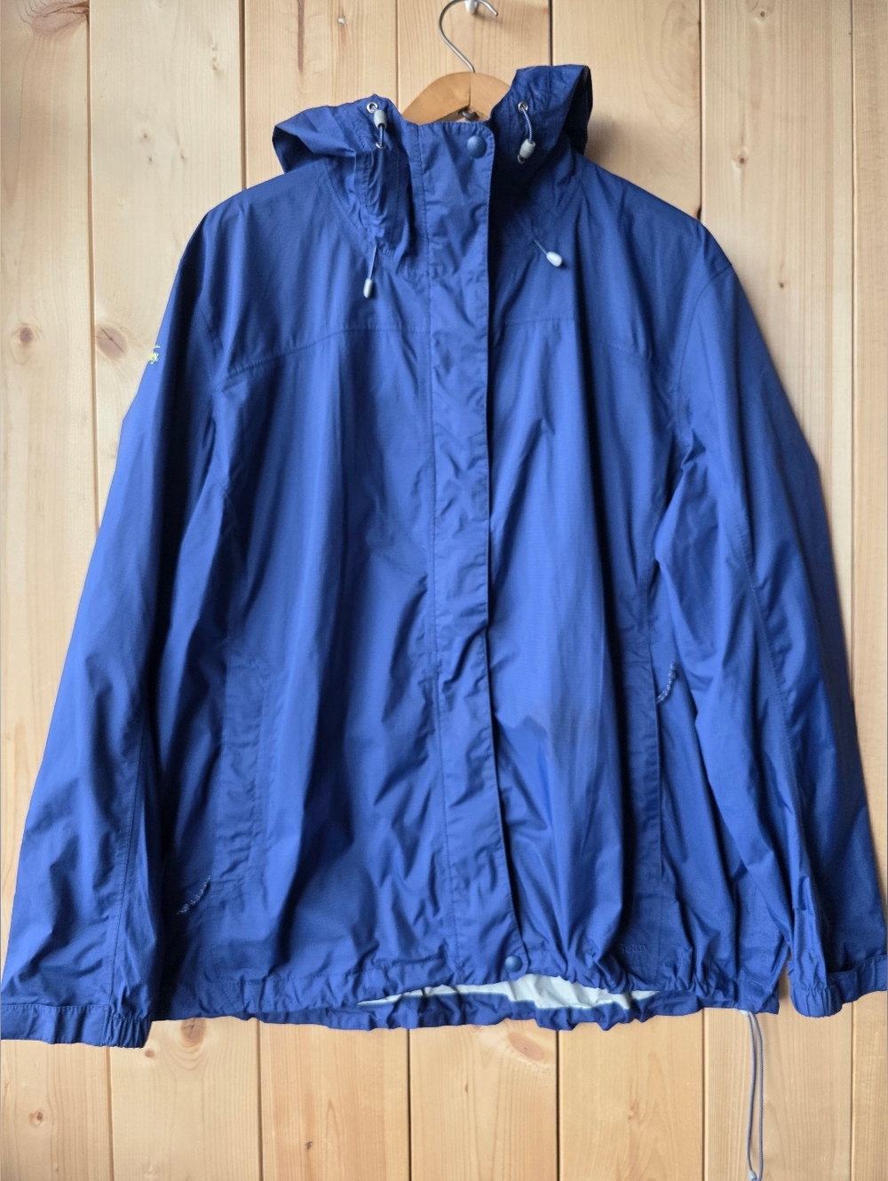 L.L Bean Trail Model Lightweight Packable Waterproof Blue Rain Jacket Womens 3X